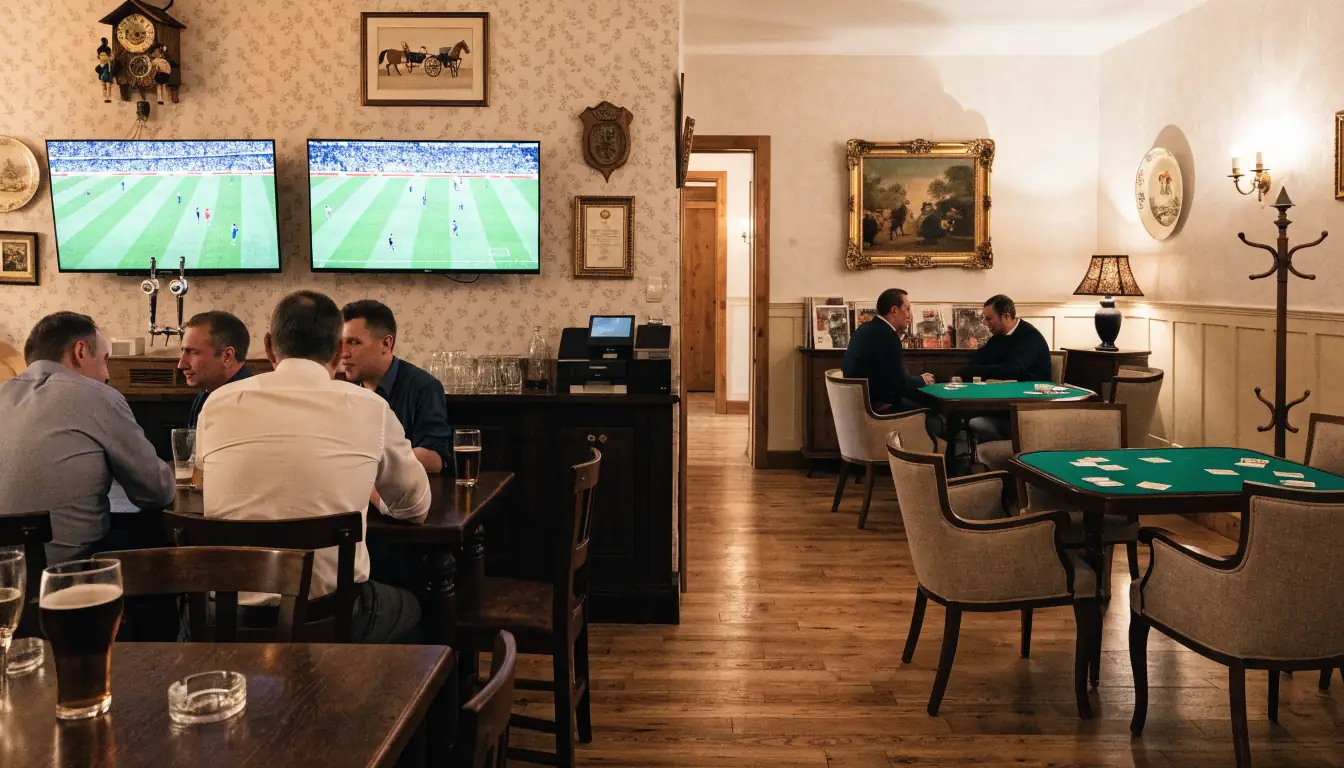Sportbar und Casino‑Lounge nebeneinander